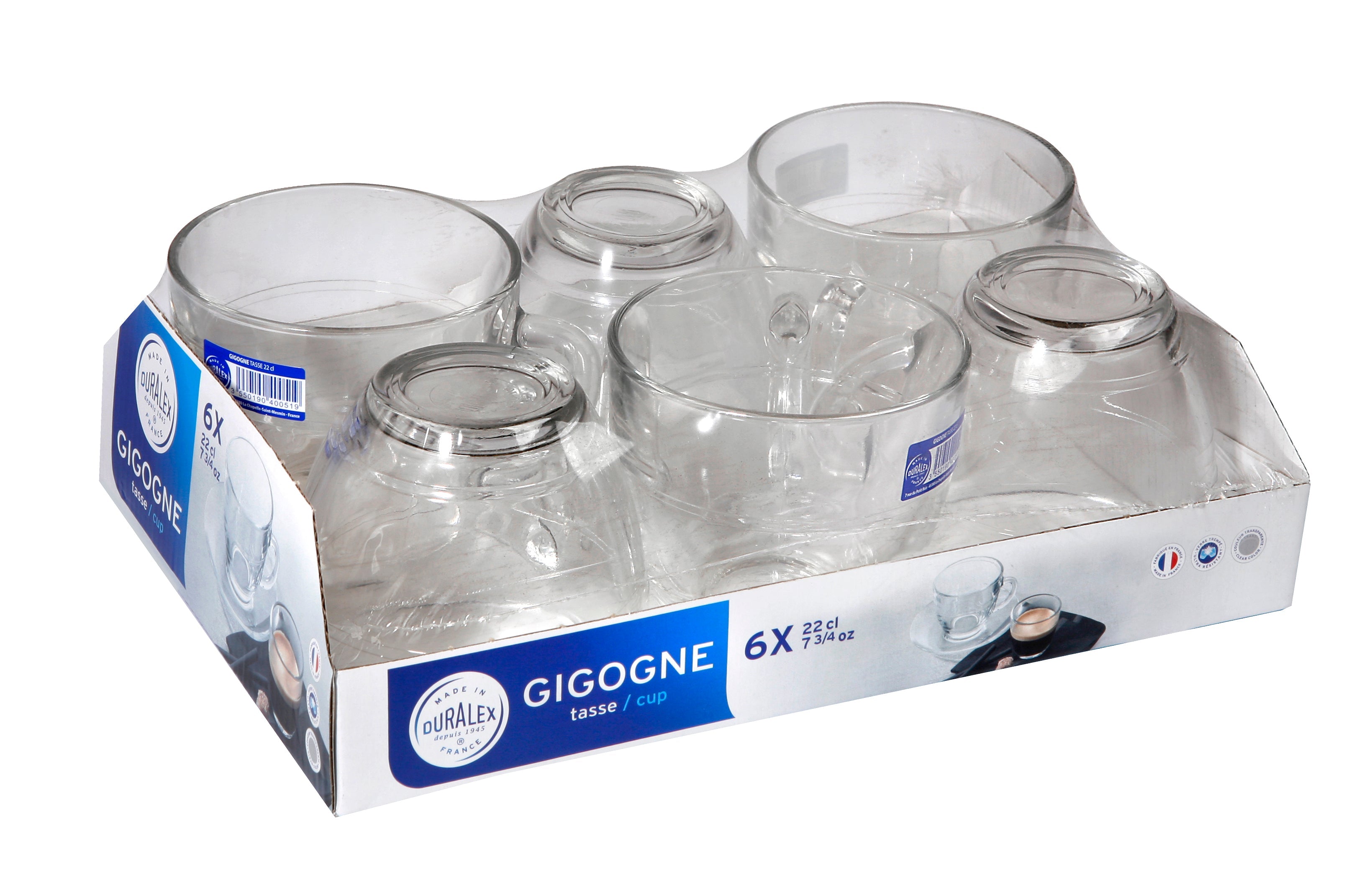 Pack De 6 Tasses Gigogne - Transparent - 22Cl