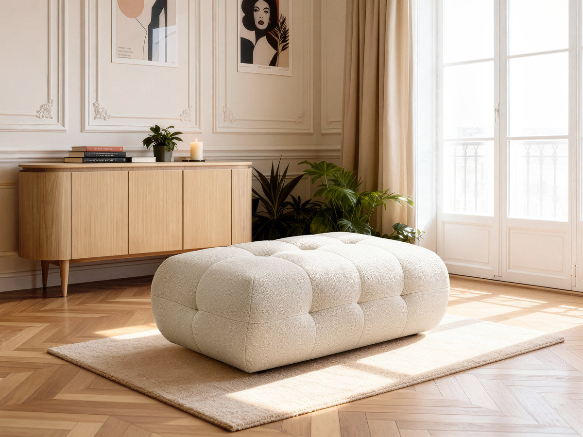 Laura - Grand Pouf - Tissu Chiné