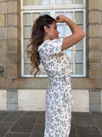 Robe Longue À Noeud Lucia Bleue