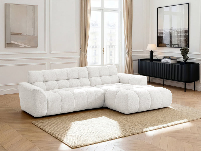 Jaya Fixed Corner Sofa Chenille Fabric - Right Angle