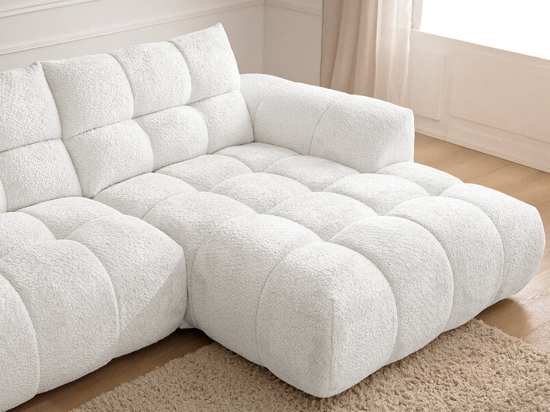 Jaya Fixed Corner Sofa Chenille Fabric - Right Angle