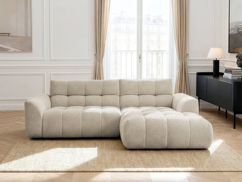 Jaya Fixed Corner Sofa Chenille Fabric - Right Angle