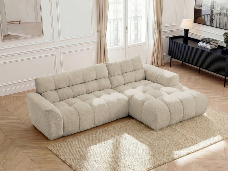 Jaya Fixed Corner Sofa Chenille Fabric - Right Angle