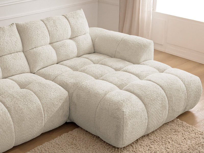 Jaya Fixed Corner Sofa Chenille Fabric - Right Angle