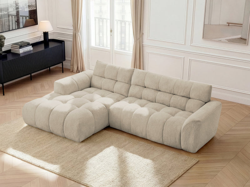Canapé D'Angle Fixe Jaya Tissu Chenille - Angle Gauche