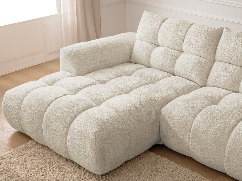 Canapé D'Angle Fixe Jaya Tissu Chenille - Angle Gauche