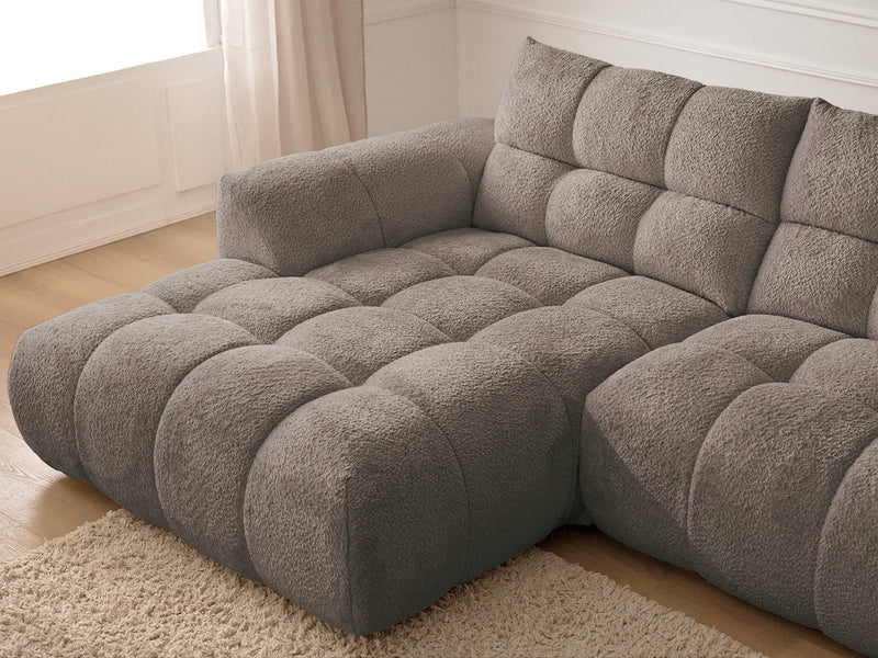 Canapé D'Angle Fixe Jaya Tissu Chenille - Angle Gauche