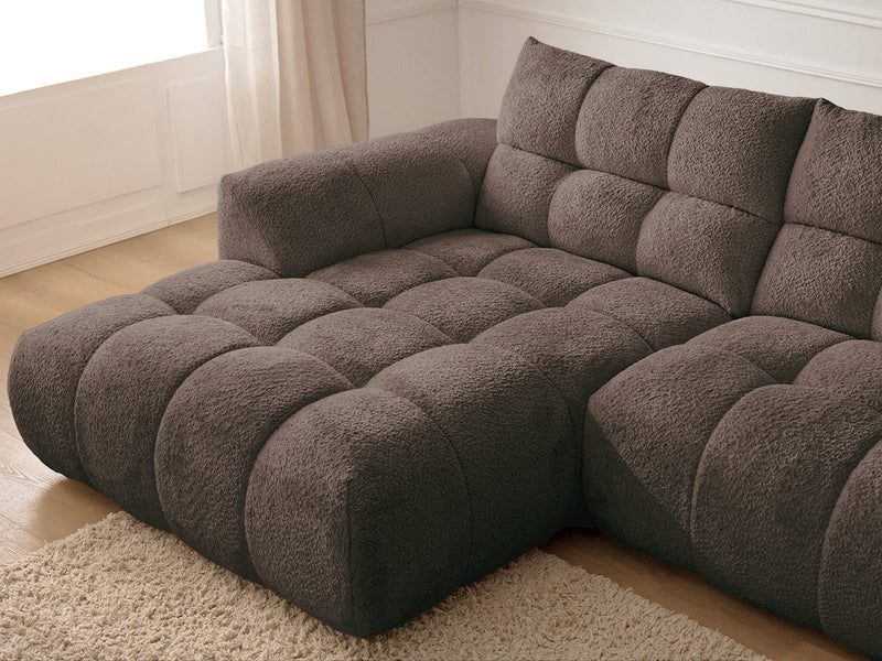Canapé D'Angle Fixe Jaya Tissu Chenille - Angle Gauche