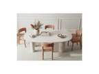 Constance - Set - With Beige Oval Concrete-Effect Dining Table + 4 Pia Chairs
