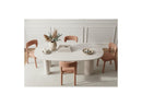 Constance - Set - With Beige Concrete Effect Oval Dining Table + 4 Pia Chairs
