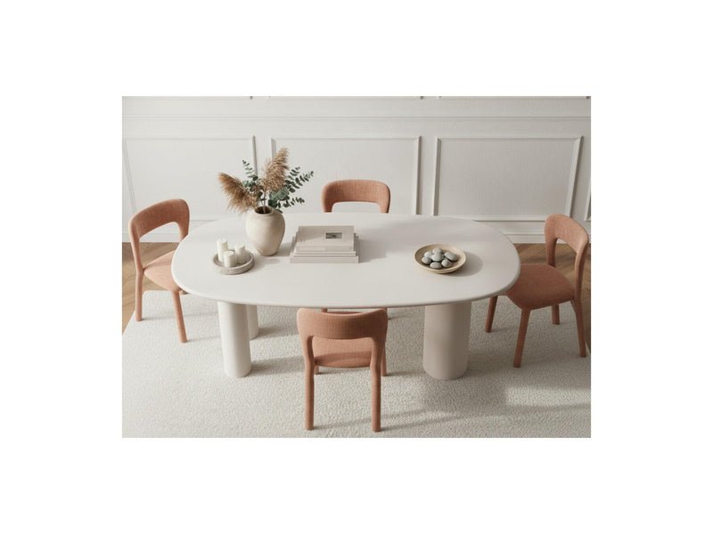 Constance - Set - With Beige Concrete Effect Oval Dining Table + 4 Pia Chairs
