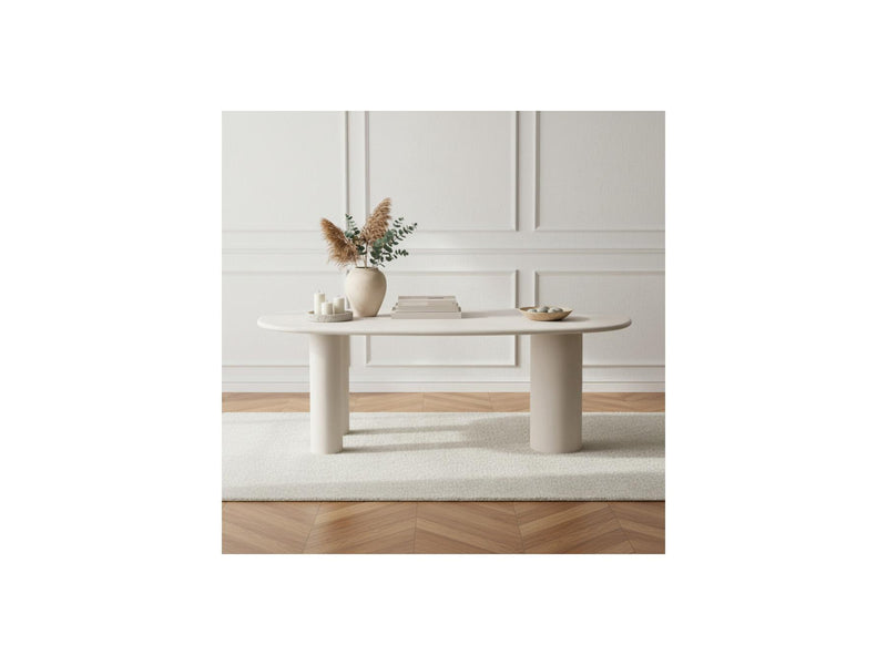 Constance - Set - With Beige Concrete Effect Oval Dining Table + 4 Pia Chairs