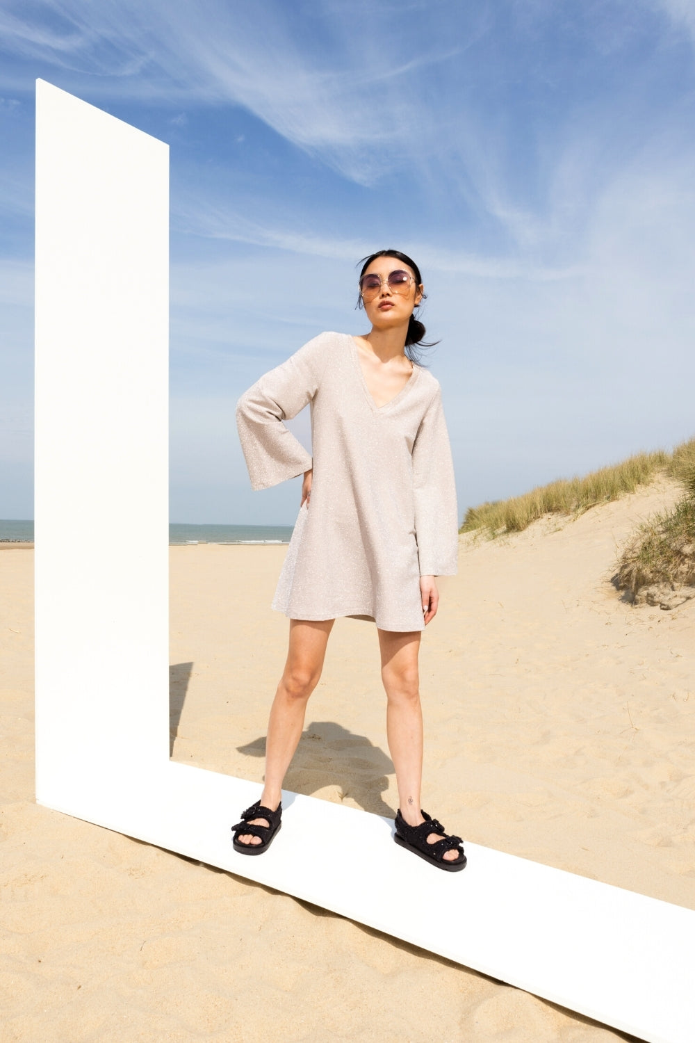 The Joni Beige Dress