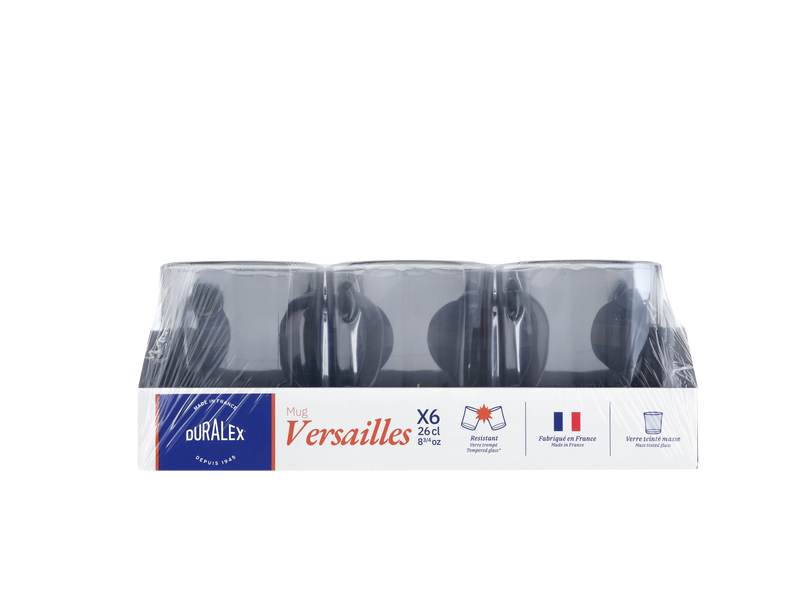 Duralex - Pack de 6 tazas Versailles - Gris - 26Cl