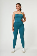 Girlfriend Collective - Leggings flotantes de cintura alta - Ixia larga y oscura