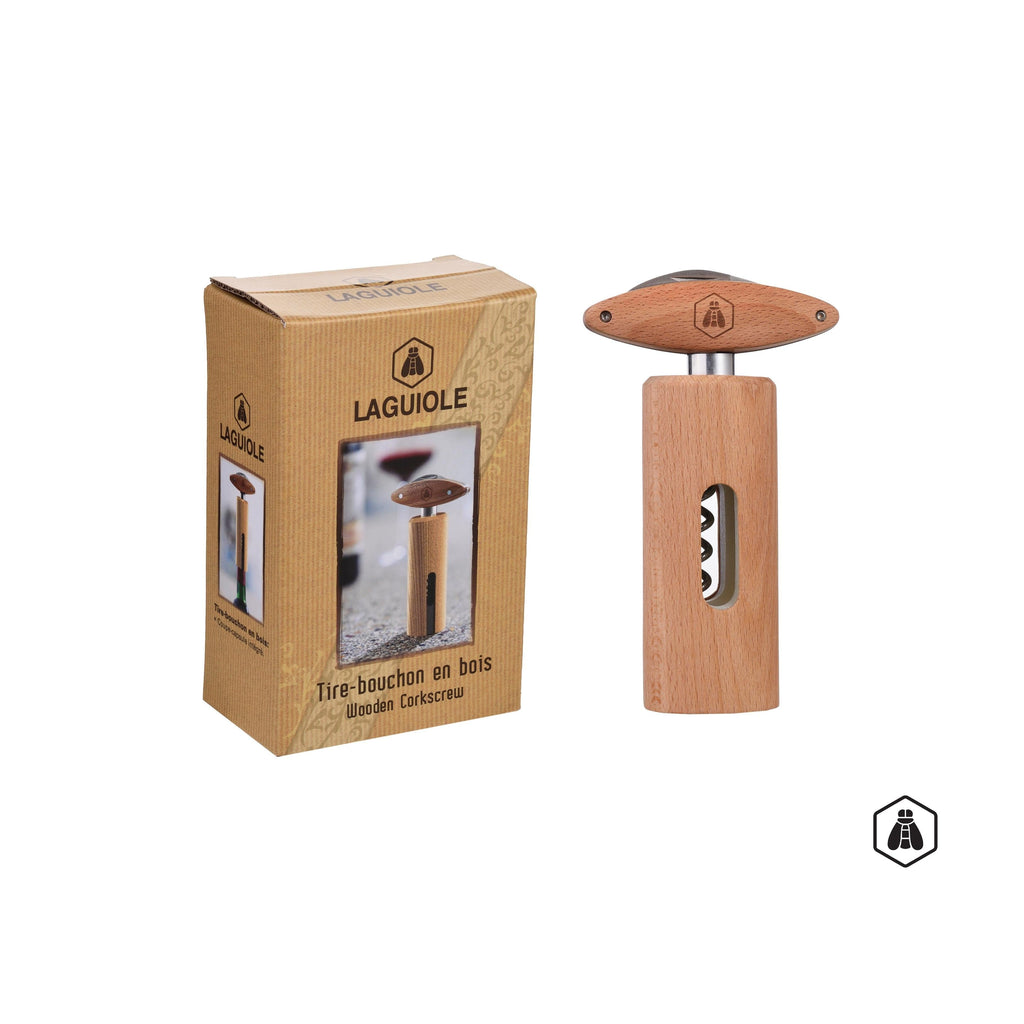 Corkscrew With Rotating Wooden Handle