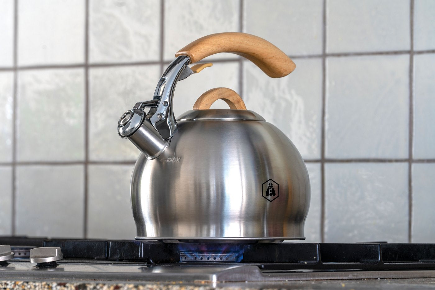 Bouilloire Sifflante 3 L - Manche En Bois - Pour Tous Types De Feux