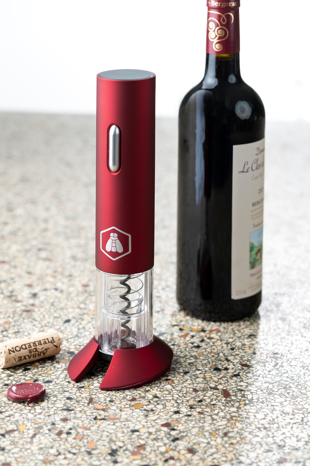 Electric Corkscrew With Capsule Cutter Support