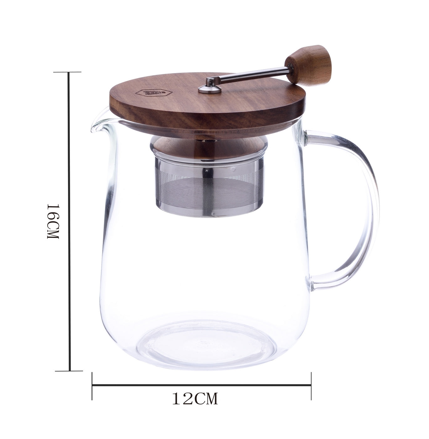 Théière Avec Couvercle En Bois Et Infuseur Amovible 1L