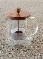 Théière Avec Couvercle En Bois Et Infuseur Amovible 1L