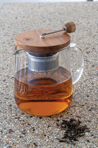 Théière Avec Couvercle En Bois Et Infuseur Amovible 1L