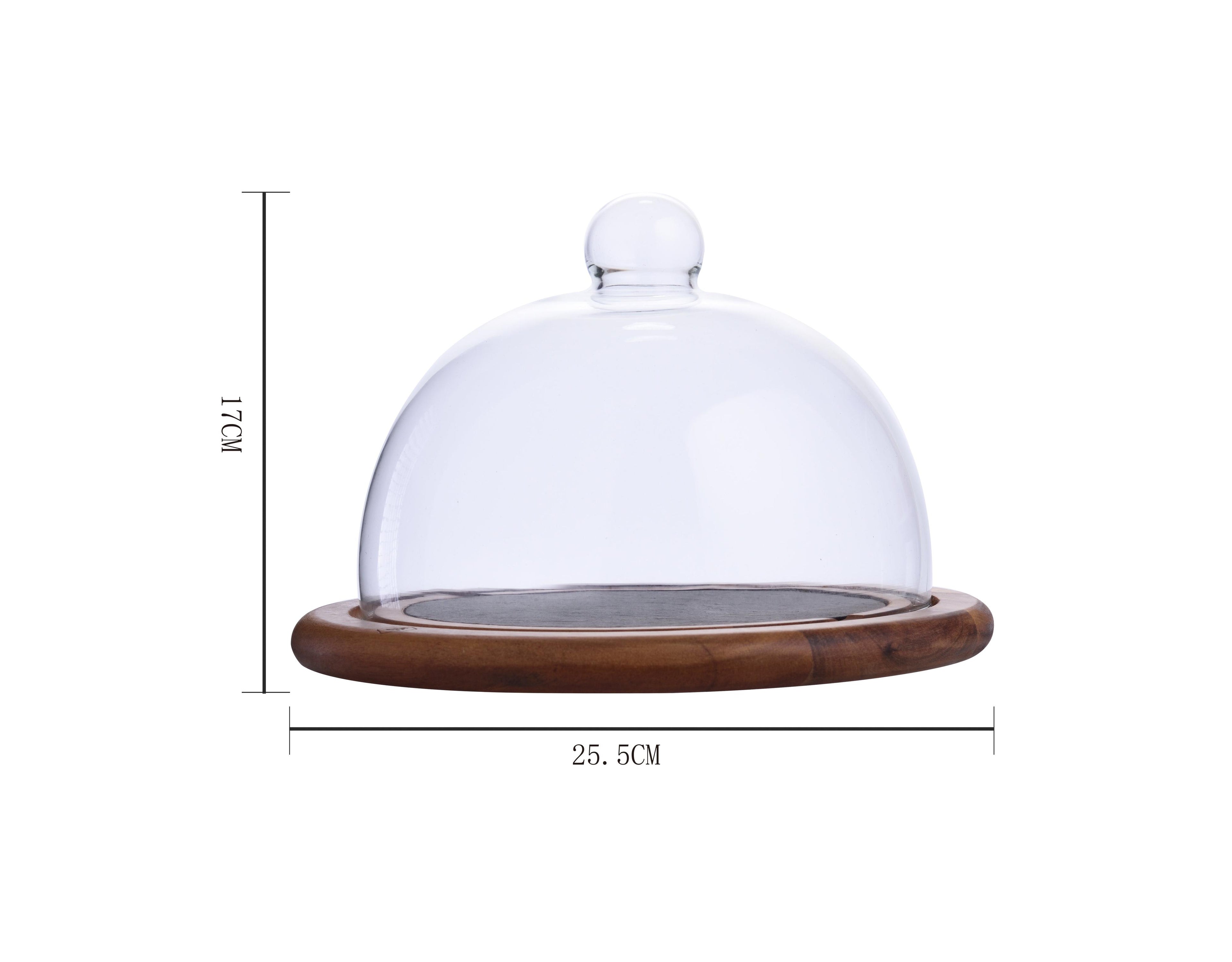 Cheese Cloche Wood And Slate Tray