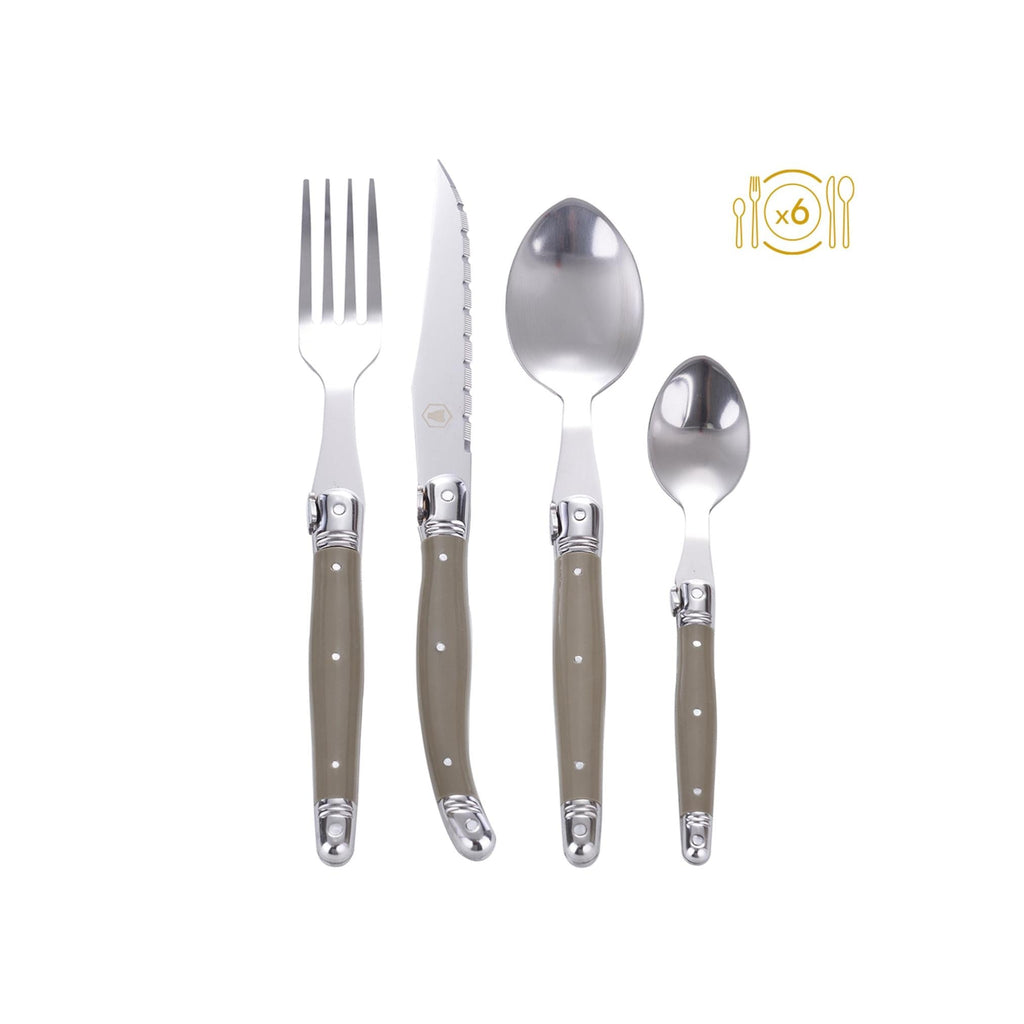 Cutlery Set - Taupe Grey - 24 Pieces