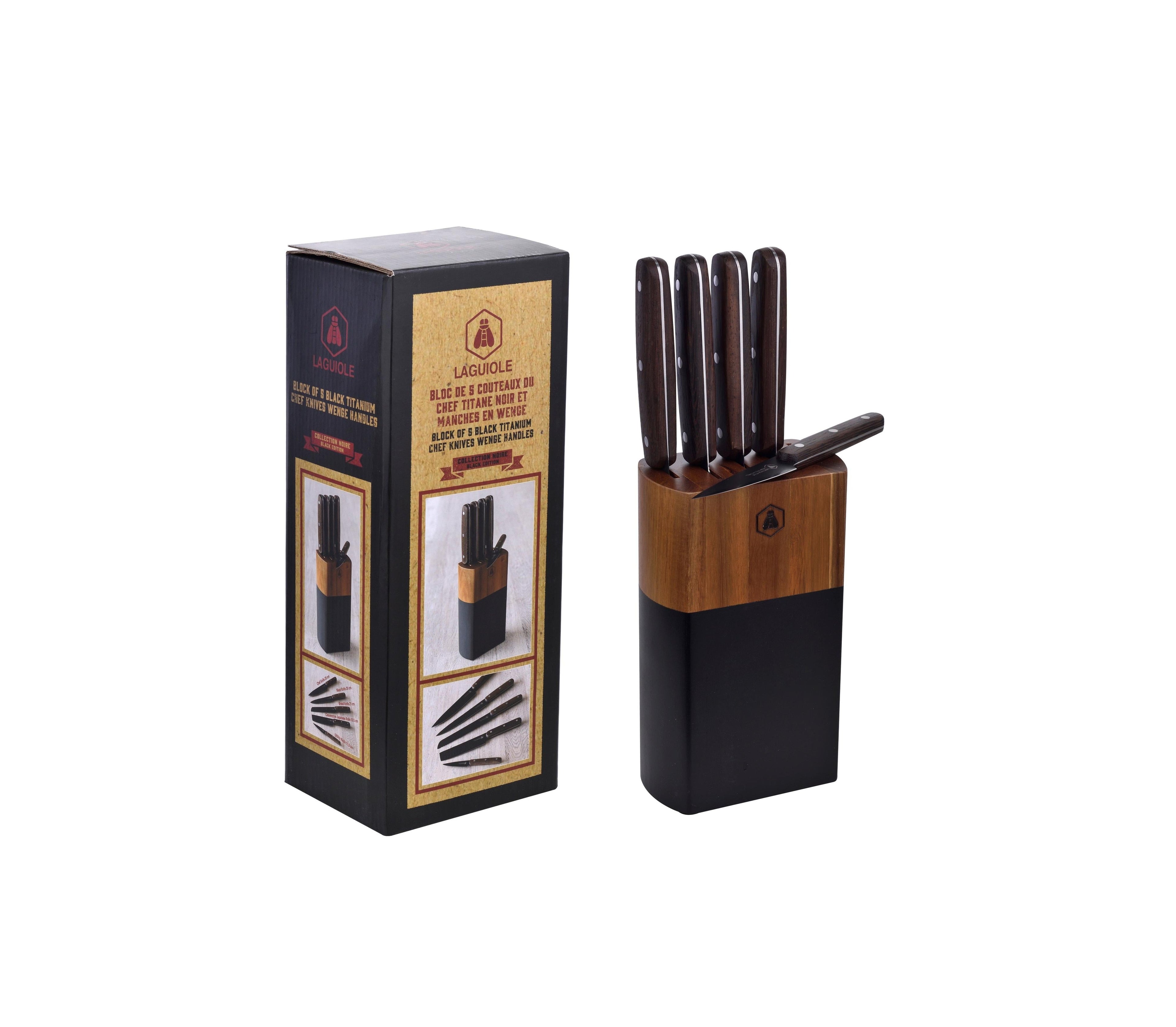 Set of 5 Pieces - Kitchen Knives - Titanium
