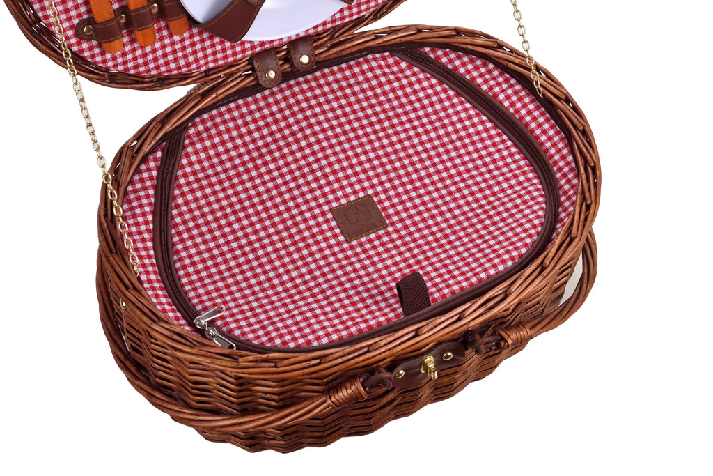 Cooler Picnic Basket For 2 People - Brown