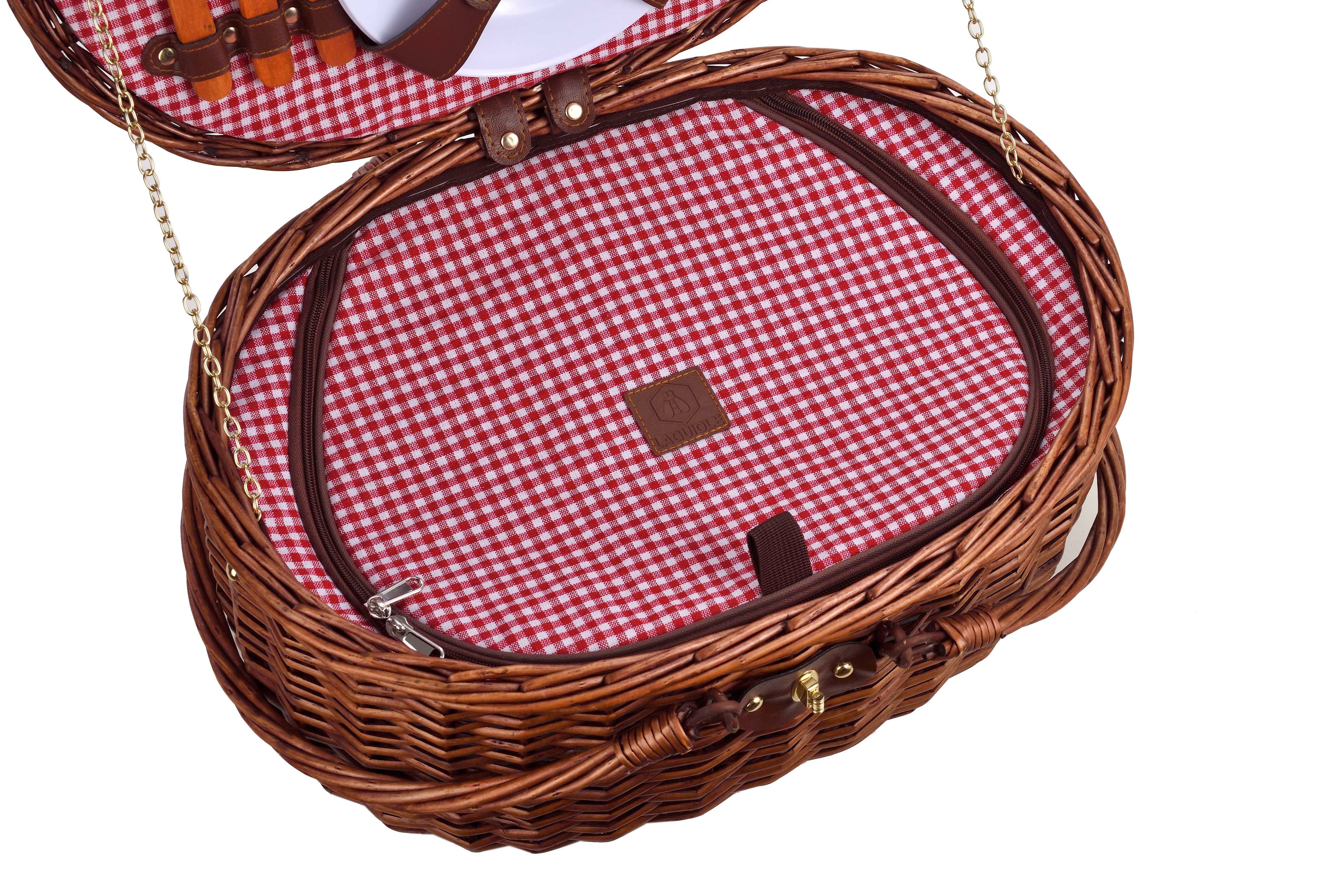 Cooler Picnic Basket For 2 People - Brown