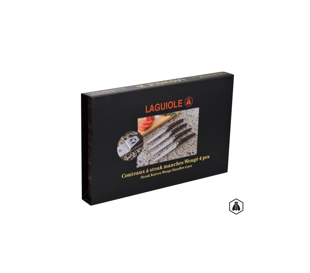 Estuche de 4 Cuchillos para Carne - Madera Wengué