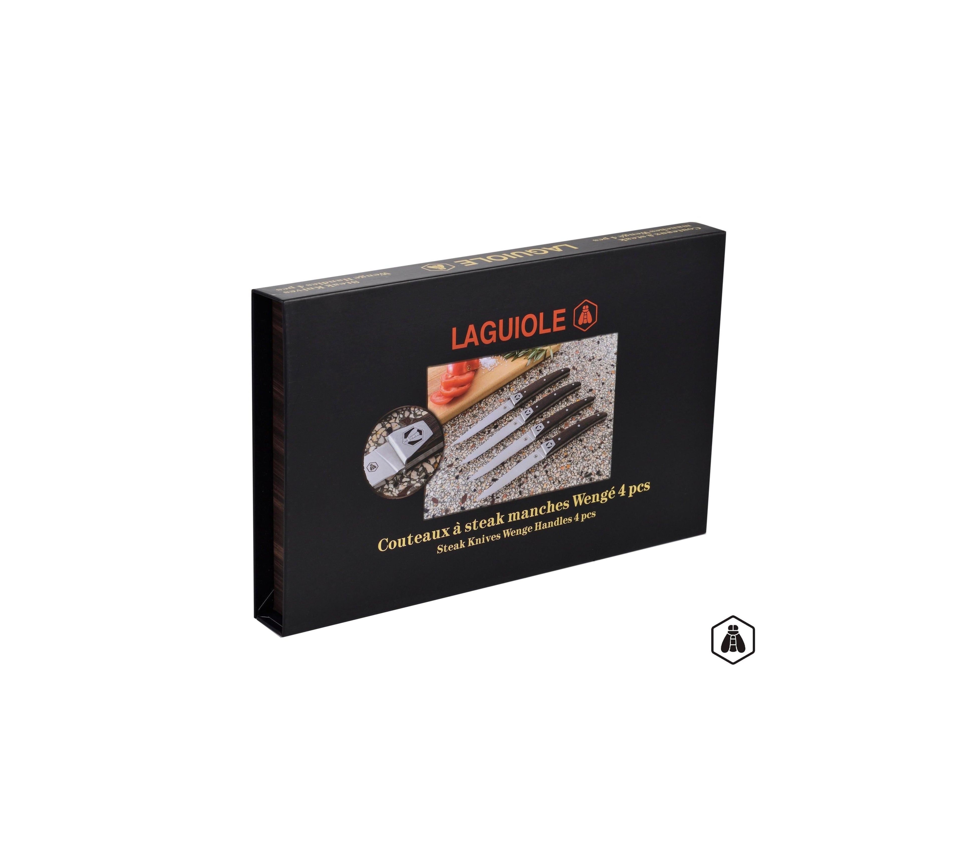 Estuche de 4 Cuchillos para Carne - Madera Wengué