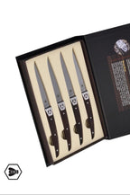 Estuche de 4 Cuchillos para Carne - Madera Wengué