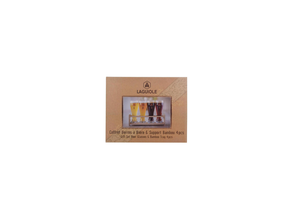 Set Of 4 Beer Glasses On Stand