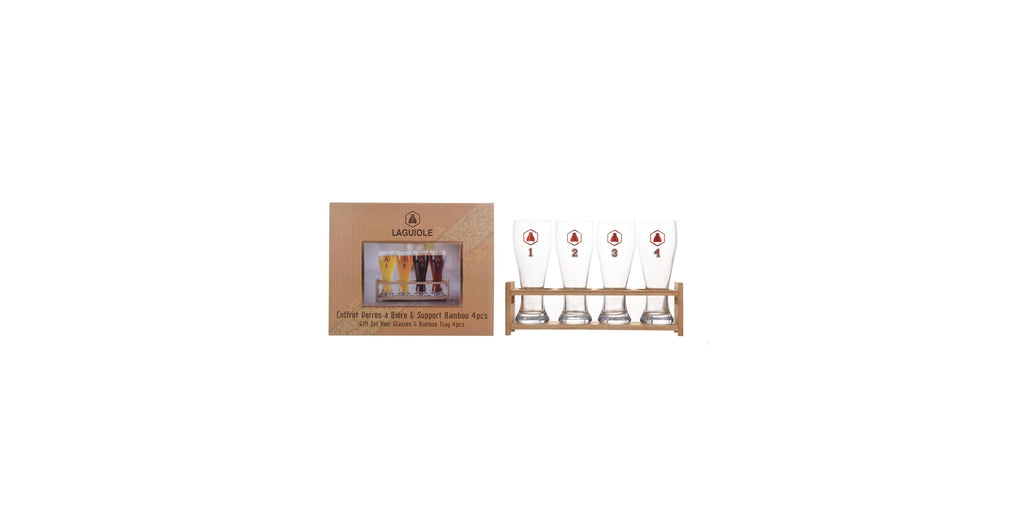 Set Of 4 Beer Glasses On Stand