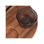 Ensemble D'Apéritif 4 Bols En Verre Et Plateau En Bois