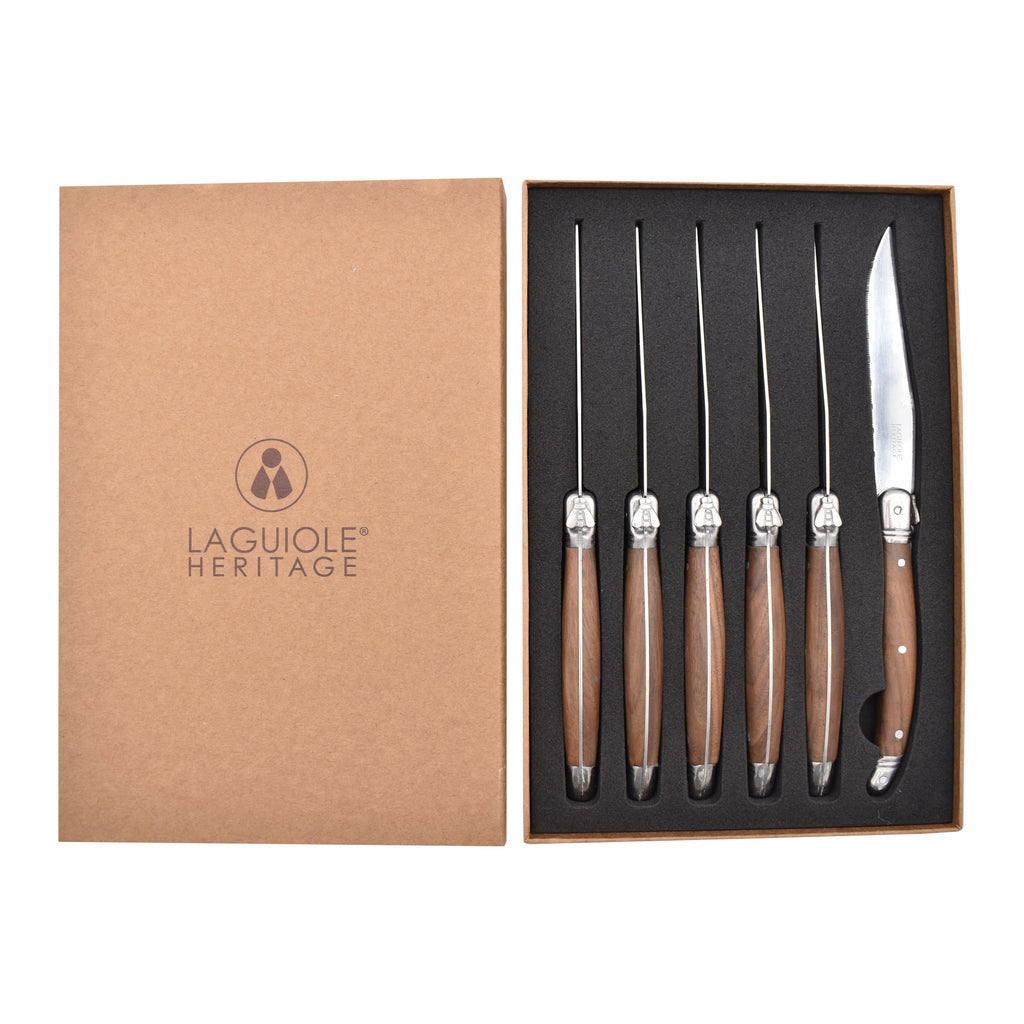 Estuche De 6 Cuchillos - Madera Nogal - LG Héritage