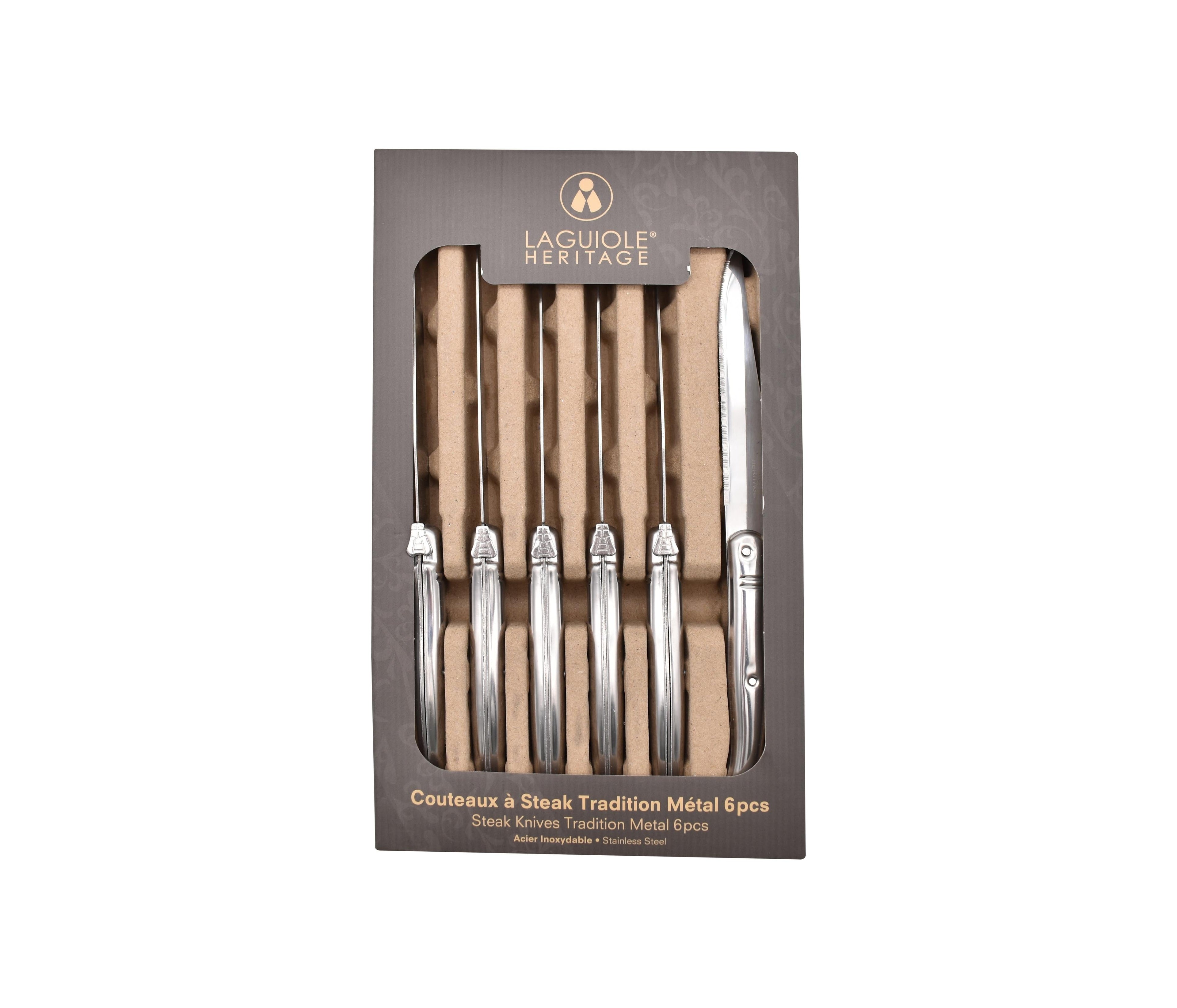 Estuche De 6 Cuchillos Para Carne - Metal