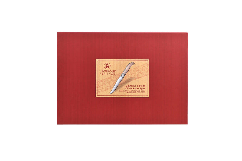 Caja De 6 Cuchillos Para Carne - Roble