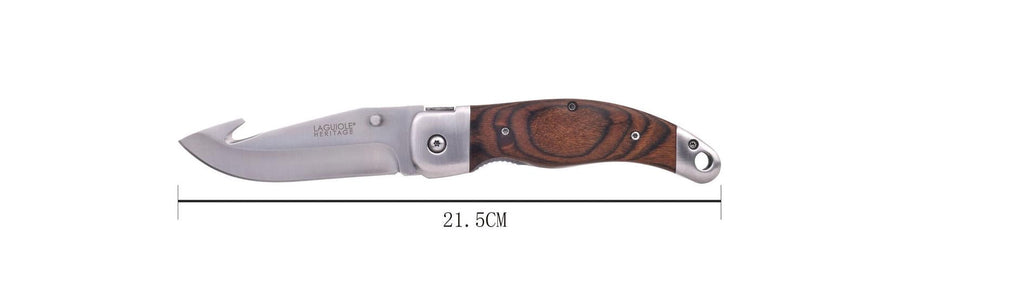 Coffret Couteau De Chasse Avec Etui En Cuir Noir - Manche En Bois De Pakka - Lame 105 Cm
