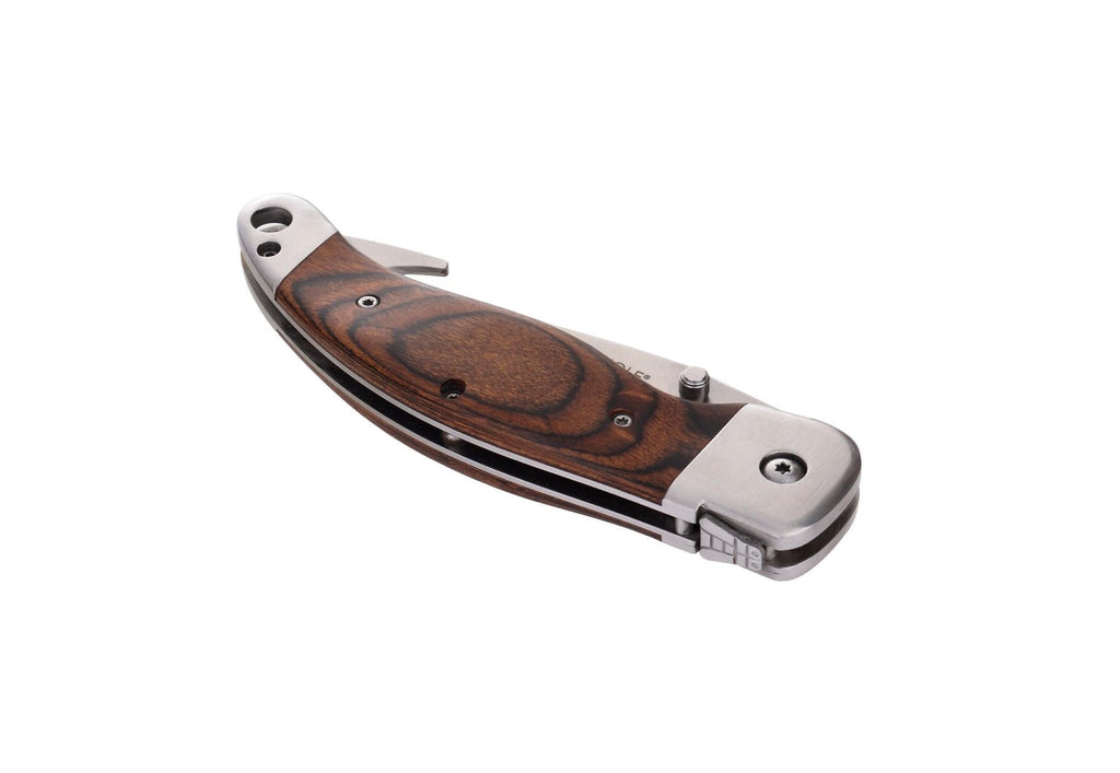 Coffret Couteau De Chasse Avec Etui En Cuir Noir - Manche En Bois De Pakka - Lame 105 Cm