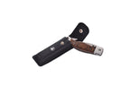 Coffret Couteau De Chasse Avec Etui En Cuir Noir - Manche En Bois De Pakka - Lame 105 Cm