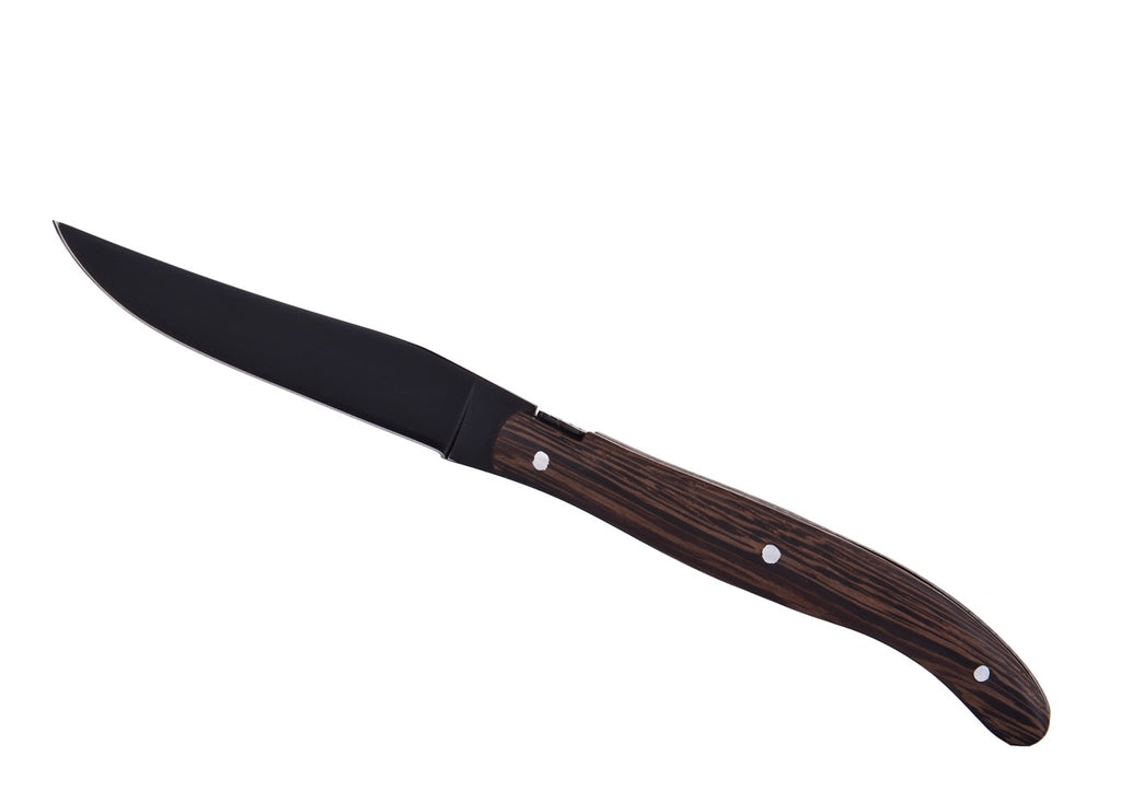 Laguiole Heritage Set of 6 Black Blade Steak Knives