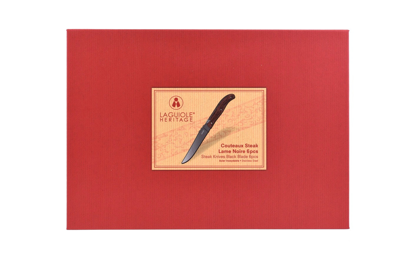 Laguiole Heritage Set of 6 Black Blade Steak Knives