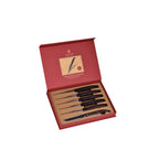 Laguiole Heritage Set of 6 Black Blade Steak Knives