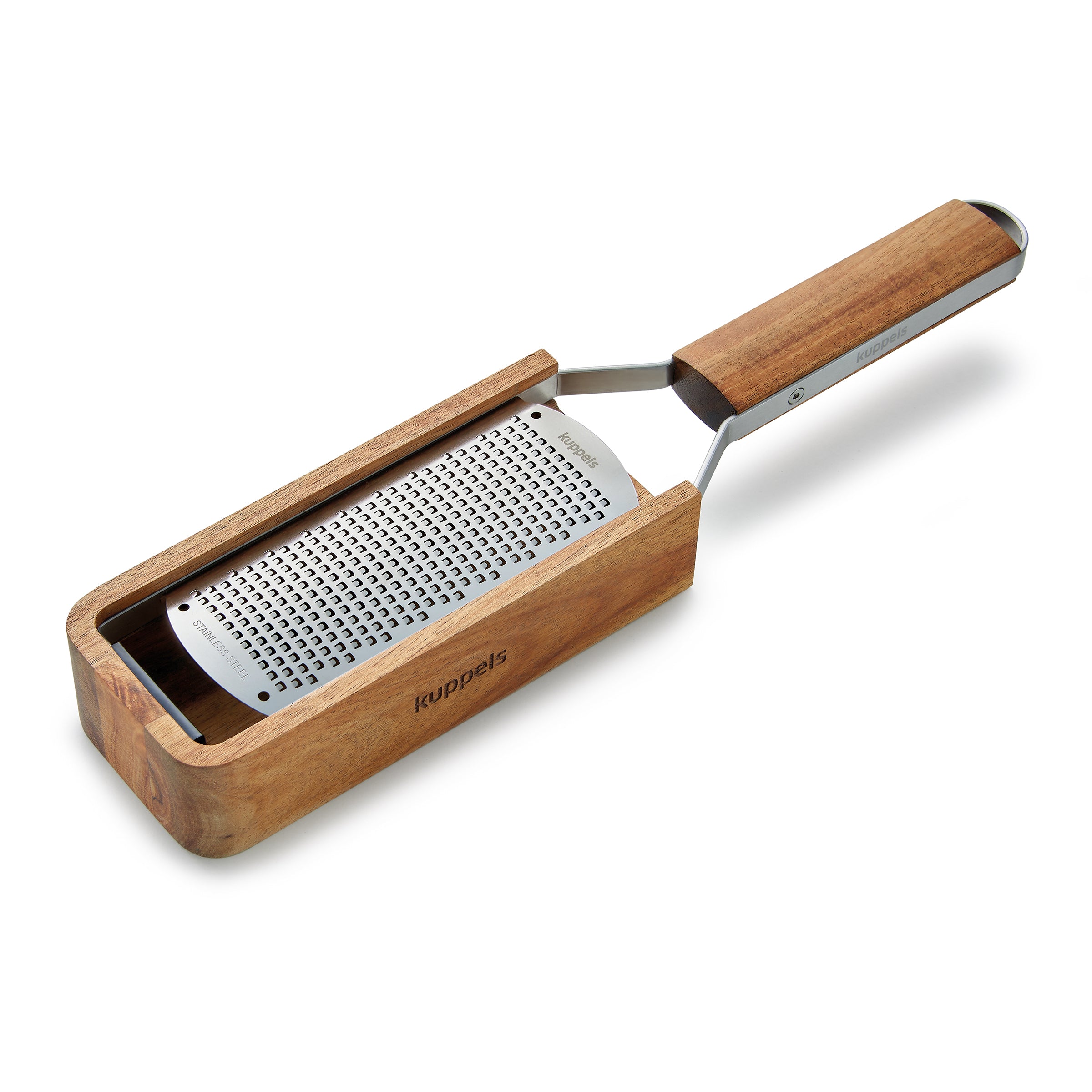 Grano - Râpe Avec Manche Et Récipient En Bois D'Accacia - Bois
