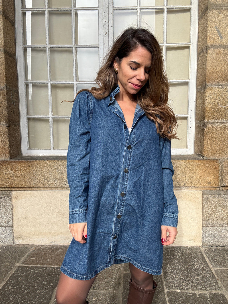 Robe En Jean Marion À Manches Longues