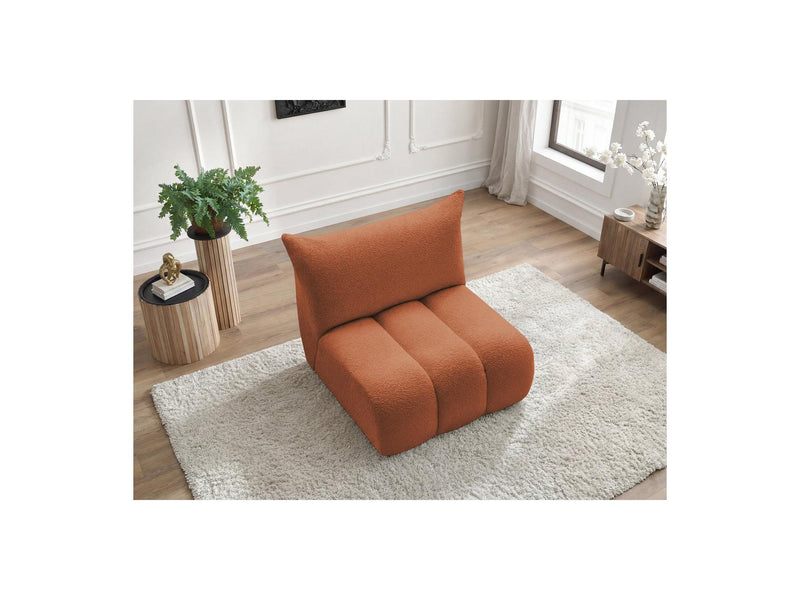 Azra - Silla 1 Plaza Sin Apoyabrazos Para Sofá Modular - Tela Bouclette