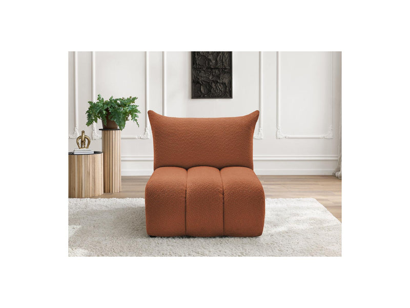 Azra - Silla 1 Plaza Sin Apoyabrazos Para Sofá Modular - Tela Bouclette