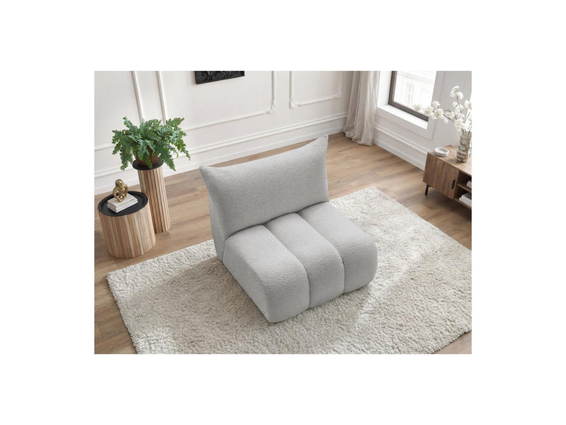 Azra - Silla 1 Plaza Sin Apoyabrazos Para Sofá Modular - Tela Bouclette